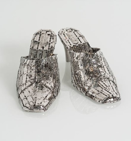 Tayeba Lipi, The Italian Black Heels, 2019, stainless steel, 6 x 10 x 8 inches15.2 x 25.4 x 20.3 cm