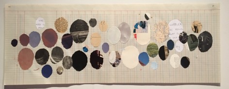Simryn Gill, Untitled&nbsp;(Egg Drawing), 2017, collage, pencil and ink on paper, 12.5 x 33.4 inches/31.8 x 84.8 cm,&nbsp;one of triptych&nbsp;, Courtesy of Tracy Williams Ltd, New York