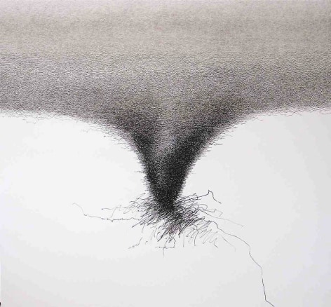 Golnaz Fathi, Untitled, 2011, pen on canvas, satin varnish, 47.2 x 47.2 inches