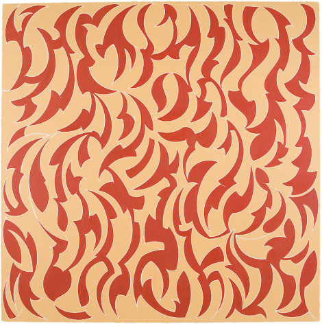 Knock Post Caller, 2007, Oil on tinted gesso on canvas, 74 x 74&quot;