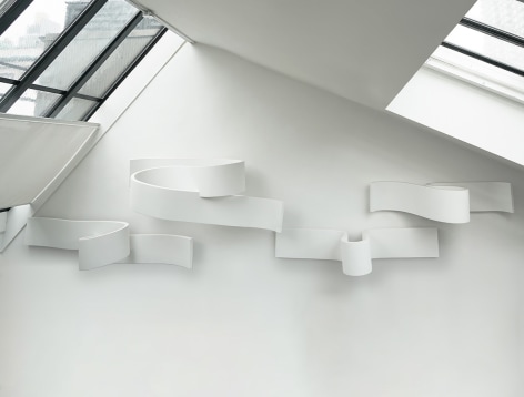 Rondolinear Sculptures, 2004&ndash;present, unique plaster and wood sculptures, dimensions vary