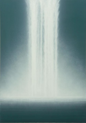 Hiroshi Senju, Waterfall, 2012, natural pigments on Japanese mulberry paper, 89 1/2 x 63 13/16 inches