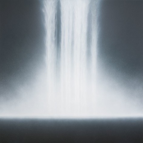 Hiroshi Senju, Waterfall, 2018, acrylic and natural pigments on Japanese mulberry paper mounted on board, 63.75 x 63.75 inches/162 x 162 cm