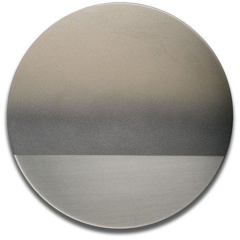 Miya Ando, Gold Silver Mandala, 2017, pigment, urethane and resin on aluminum, diameter: 20 inches/50.8 cm