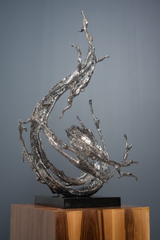 Silver River, 2023, stainless steel, 47.25 x 27.5 x 19.75 inches/120 x 70 x 50 cm