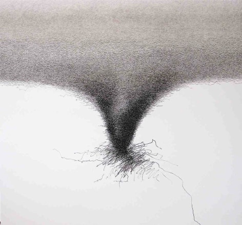 Golnaz Fathi, Untitled, 2011, pen on canvas, satin varnish, 47.2 x 47.2 inches