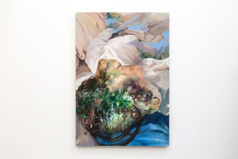 Peihang Benoit, Into The Woods, 2024, oil, oil stick, and acrylic on linen, 100 x 70 cm (39.4 x 27.6 inches)