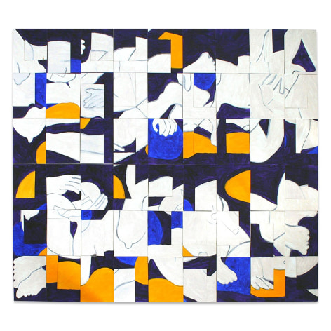 Susan Weil, Configurations - Blue and Orange, 2000, acrylic on paper