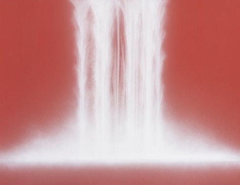 Waterfall, 2020, natural pigments on Japanese mulberry paper mounted on board, 44.1 x 57.3 inches/112 x 145.6 cm