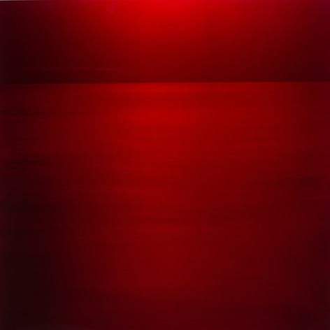 , Aka Red, 2016, pigment and urethane on aluminum, 48 x 48 inches/122 x 122 cm