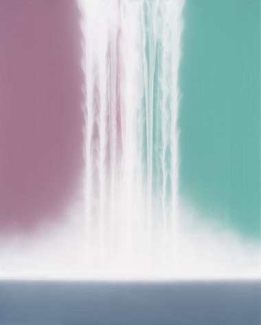 Hiroshi Senju, Waterfall on Colors, 2021, pigments on Japanese mulberry paper mounted on board, 63.8 x 51.3 inches/162 x 131 cm