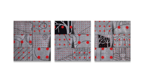 Susan Weil, Winter Interior, 2001, acrylic on canvas, 61 x 177.8 cm (24 x 70 inches)