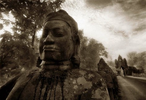 "Gods of the Causeway, Angkor Thom", Silver Gelatin Print, 20 x 24"