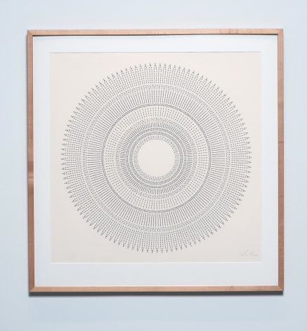 Circle the Kaaba (Silver and Gold), 2021, embroidery and beads on paper, 30 x 30 inches/76.2 x 76.2 cm
