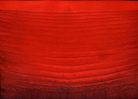 Sohan Qadri Prana, 2004  Ink and dye on paper  60 x 45&quot;