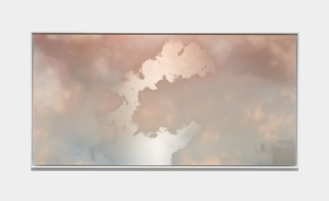 Yuugure (Evening) Cloud August 27 2023 6:12:29 PM Santa Cruz, CA, 2023, dye, ink, pure micronized silver, resin &amp;amp; urethane on aluminum composite, 49.5 x 97.5 inches/125.7 x 247.7 cm