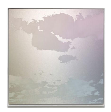 Miya Ando, Unkai (A Sea Of Clouds) April 8 2023 7:09 PM NYC, 2023, ink on aluminum composite, 58.5 x 58.5 inches/148.6 x 148.6 cm