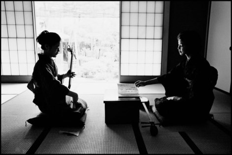 Hiroji Kubota, A private bridal school, where ladies go through basic training to seek well-to-do future husbands, Kanagawa, Japan, 1966, platinum print, 20 x 24 inches/50.8 x 61 cm &copy; Hiroji Kubota/Magnum Photos