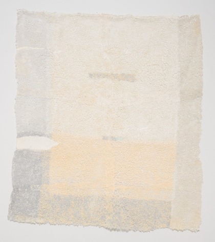Neha Vedpathak, The more I learn, the less I know, 2021, hand-plucked Japanese handmade paper, acrylic paint, thread