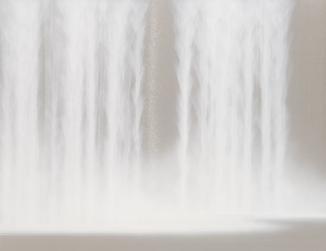 Hiroshi Senju, Waterfall, 2021, natural pigments and platinum on Japanese mulberry paper mounted on board, 44.1&nbsp;x, 57.3&nbsp;inches/112 x 145.5 cm