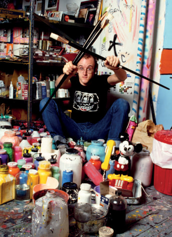 Keith Haring in his studio, New York City, 1985, Archival Pigment Print