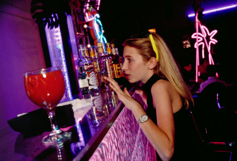Jessica, 13, orders a nonalcoholic drink at a party, Beverly Hills, Archival Pigment Print