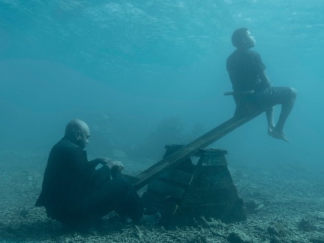 Joel and Petero on Seesaw, Fiji, 2023, Archival Pigment Print