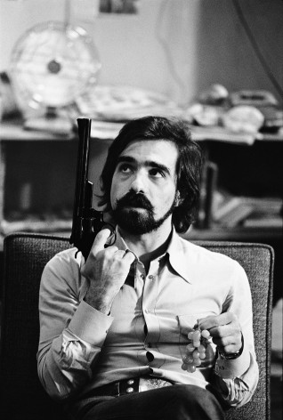 Martin Scorsese with Gun and Grapes, &quot;Taxi Driver,&quot; New York, 1975&nbsp;&nbsp;&nbsp;&nbsp;, Silver Gelatin Photograph