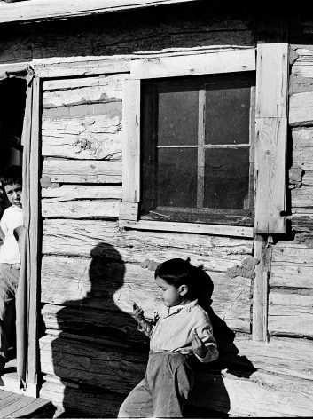 Boys in Cabin (shadow),&nbsp;Pine Ridge Reservation, South Dakota,&nbsp;1963, Silver Gelatin Photograph