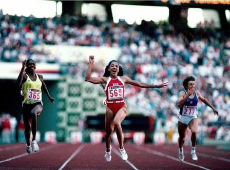 Florence Griffith-Joyner (Flo-Jo), Team USA, Olympic Stadium, Seoul, South Korea, 1988, Color Photograph