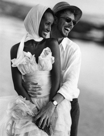 Iman in Chanel Haute Couture with David Bowie, Cape Town, South Africa, 1995 (03595-217-2), Silver Gelatin Photograph