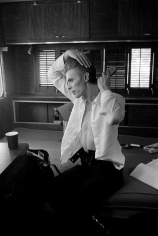 David Bowie combing hair, New Mexico, 1975, Silver Gelatin Photograph