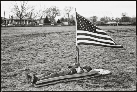Boy on Ground with Flag, Selma, March, 1965