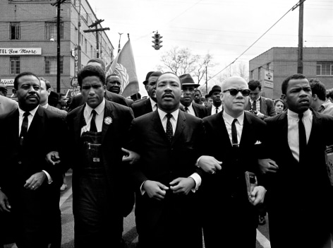Steve Schapiro Martin Luther King Jr. Marching for Voting Rights with John Lewis, Reverend Jesse Douglas, James Forman, and Ralph Abernathy, Selma, 1965