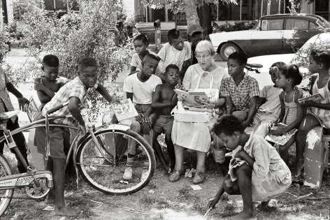 Woman Reading to Children, Freedom Summer, 1964, Silver Gelatin Photograph