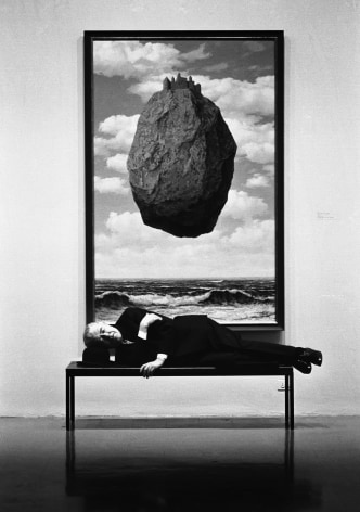 Rene Magritte, Asleep on Bench, MOMA, New York, 1965, Silver Gelatin Photograph