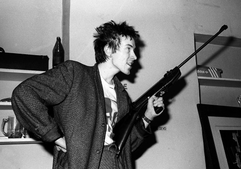 John Lydon with gun, London, 1979