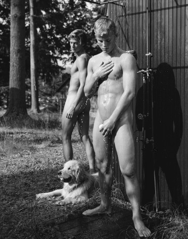 Nick, Lee and True at Camp Pot Luck, Spitfire Lake, Adirondack Park, New York, 2002, Silver Gelatin Photograph, Ed. of 10