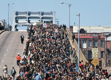 Thousands crossing the Edmund Pettus Bridge with Dr. King, 1965, Archival Pigment Print