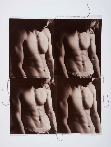 Fitness Trainer Brian, 1995, Silver Gelatin Photograph Collage with fiber strand