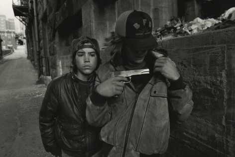 Rat and Mike with a gun. Seattle, Washington,&nbsp;1983, Silver Gelatin Photograph