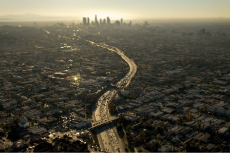 Commuters in Los Angeles, CA (Laforet LA Commuters Tilt-Shift Aerial 02)