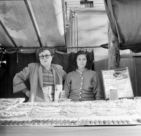 Two Ladies Selling Jewelry in Bastille, Paris, November, 1955