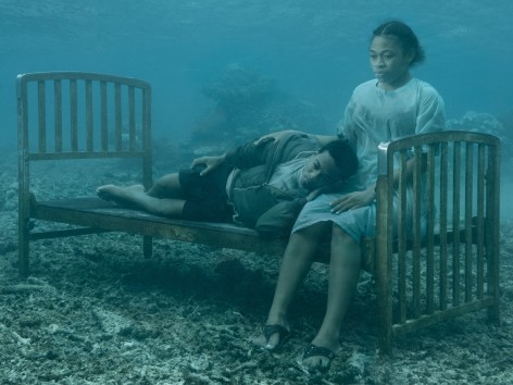 Serafina and Keanan on Bed, Fiji, 2023, Archival Pigment Print