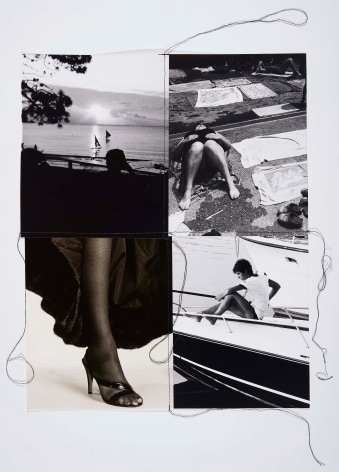 Legs, 1995, Silver Gelatin Photograph Collage with fiber strand