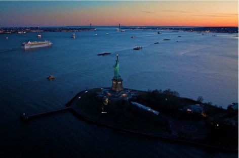Statue of Liberty, NY (Laforet Statue of Liberty Dusk Aerial 01)