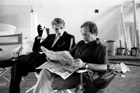 David Bowie with director Nicolas Roeg, The Man Who Fell to Earth, New Mexico, 1975, Silver Gelatin Photograph