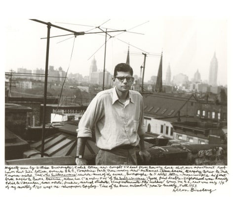 Allen Ginsberg Snapped by W.S. Burroughs, 206 East 7th Street Rooftop, Fall, 1953, Archival Pigment Print, Ed. of 25