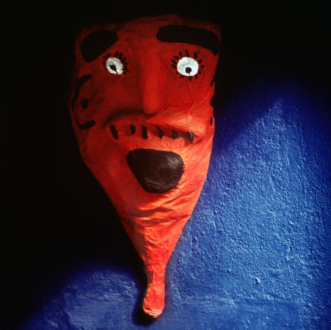 Frida&rsquo;s Blue House, Three Red Masks #109-17, 1987, Archival Pigment Print