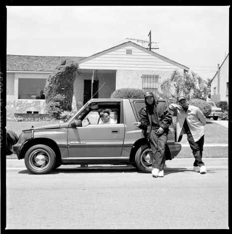 Ice Cube and friends outside of his mom&#039;s house, Inglewood, CA, 1990, Archival Pigment Print